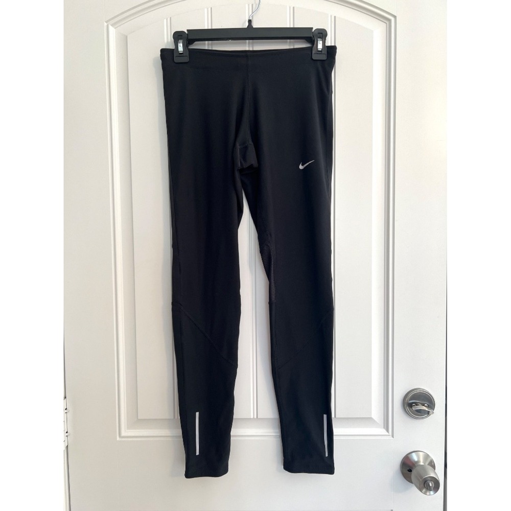Nike Women's Black Dri-Fit Reflective Running Leggings w/ Drawstring Size Small